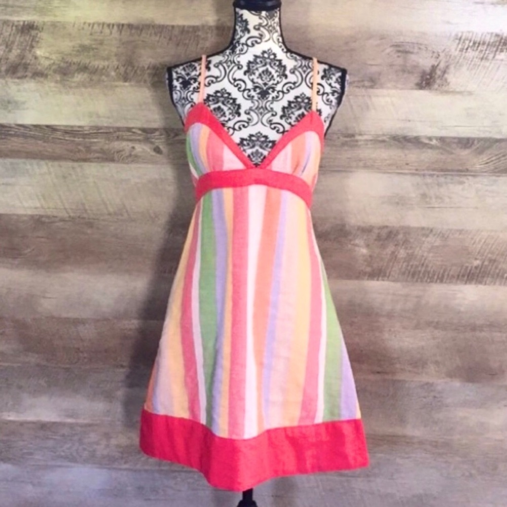 Rainbow Striped Sweet Summer Dress - Picture 1 of 6